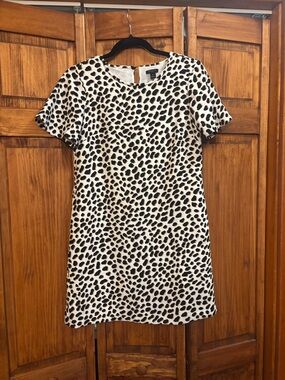 Ann Taylor Black and White Spot Print Mini Dress